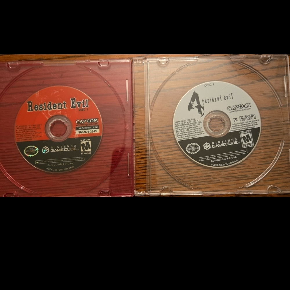 Resident Evil and re4 disc one only! Tested, in good condition.